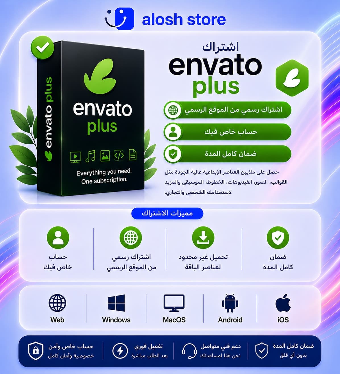 📦 اشتراك Envato Plus
